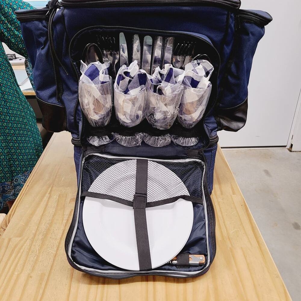 Large 30 Piece Picnic Cooler & Backpack Service for 4  PRE-OWNED - Picture 6 of 10